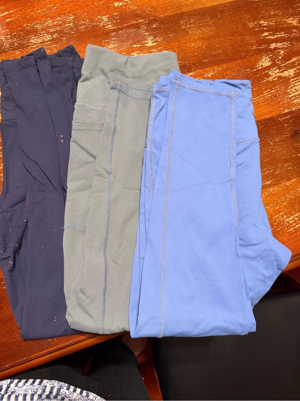 Women's Active Leggings Trio - Blue, Olive, Navy